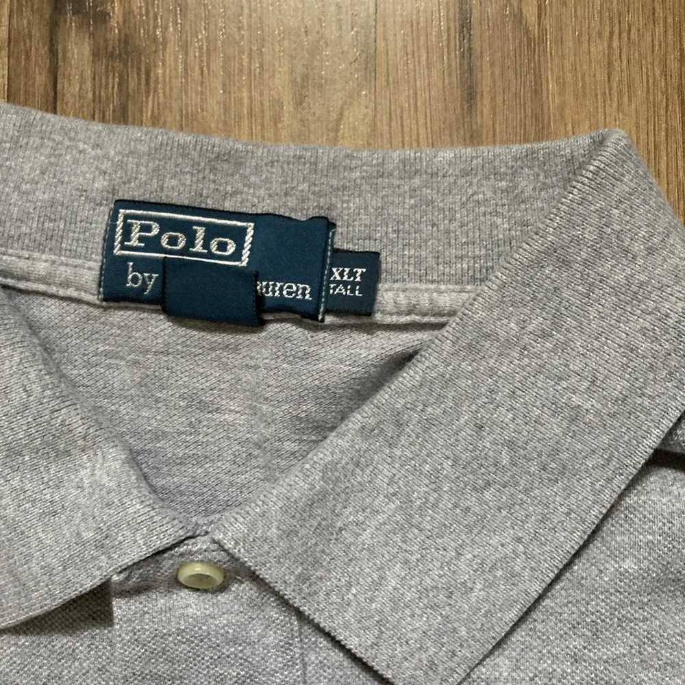Polo Ralph Lauren Polo Shirt Grey Size XL Tall  Pony 100% Cotton Preppy Men's